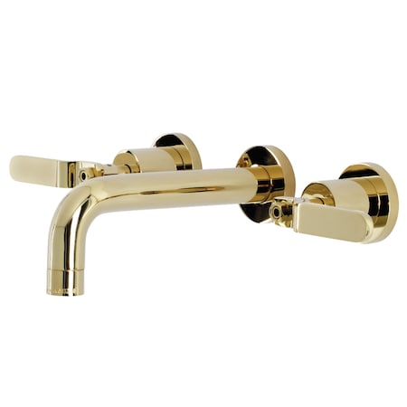 Kingston Brass KS8122KL Two-Handle Wall Mount Bathroom Faucet, Polished Brass KS8122KL